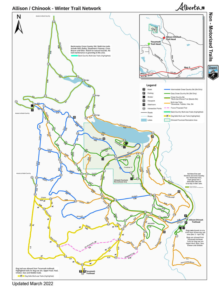 Crowsnest Nordic Trails Map